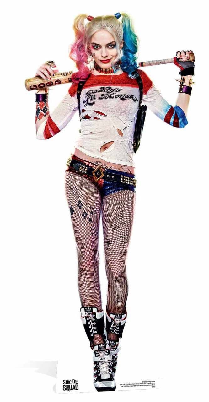 DIY Harley Quinn - Suicide Squad Kostüm mit Perücke blau / pink, Shirt, Holster, College Jacke, Hot Pants